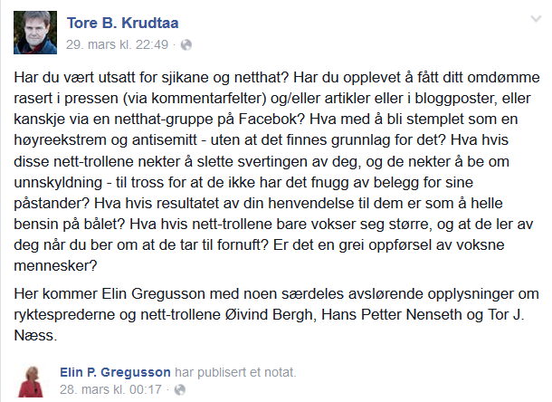 krudtaa om sine avsløringer